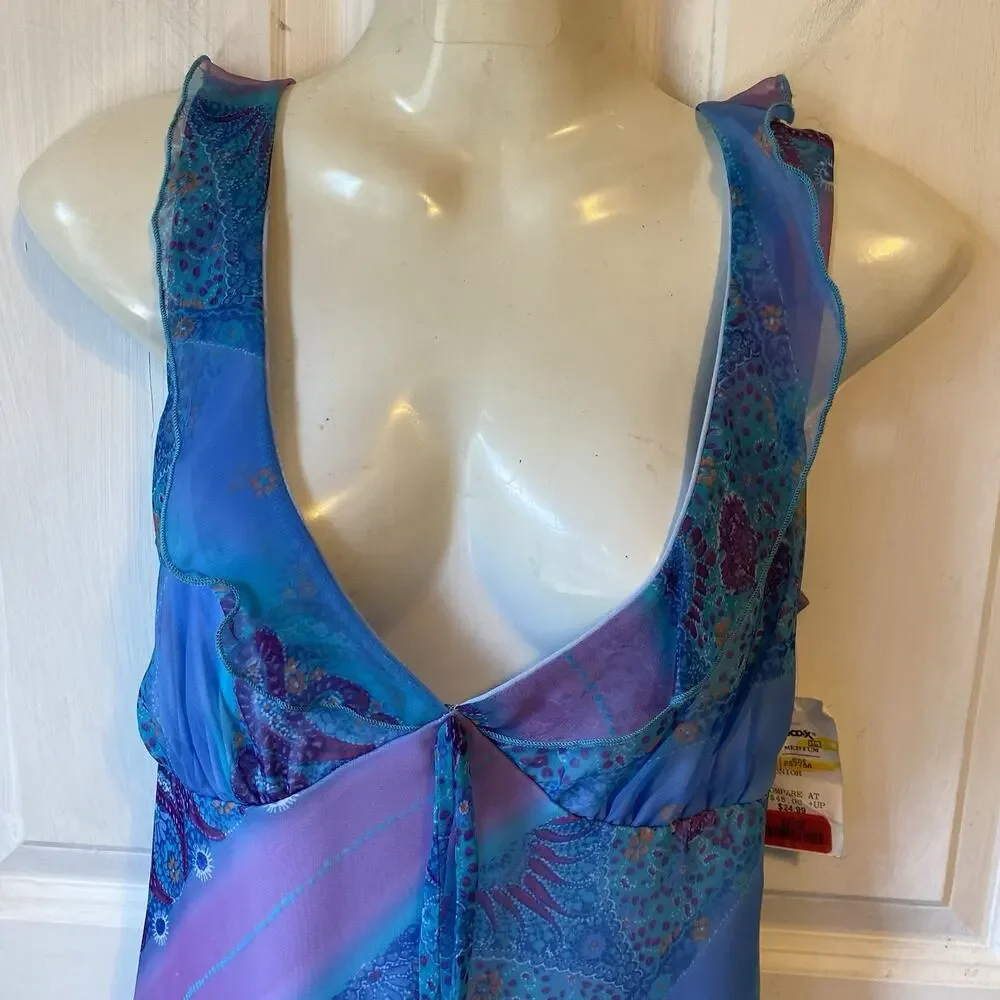 New VTG Y2K Luna Chix Babydoll Dress Women Junior M Floral Ruffle Fairy